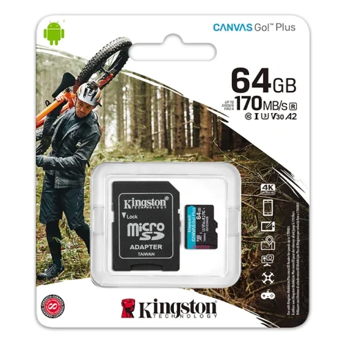Kingston microSDXC-Karte Canvas Go! Plus 64 GB