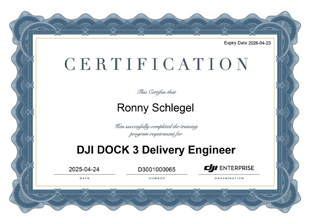 DJI Dock 3 Zertifikat | Mitarbeiter Ronny Schlegel