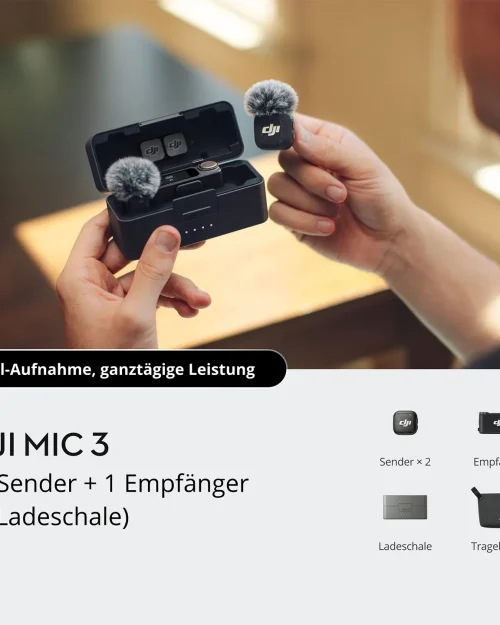 DJI Mic 3 (2 Sender + 1 Empfänger + Ladeschale)