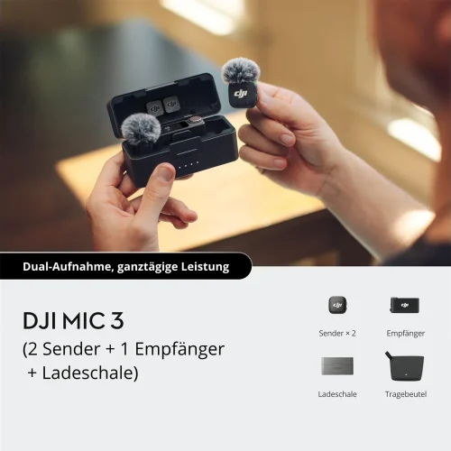 DJI Mic 3 (2 Sender + 1 Empfänger + Ladeschale)