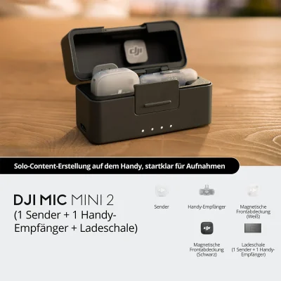DJI Mic Mini 2 (1 Sender + 1 Handy-Empfänger + Ladeschale)